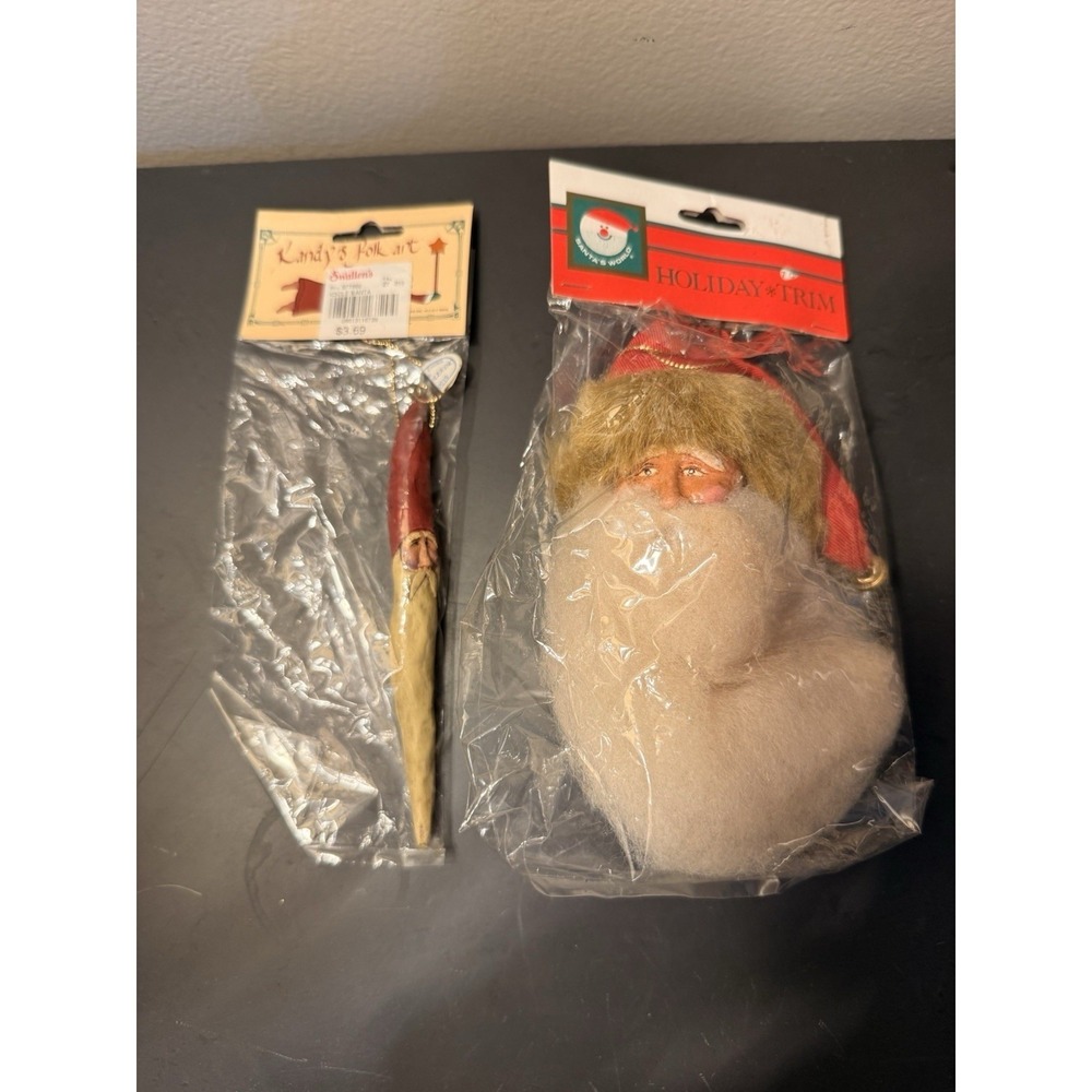 Vintage Kurt S Adler Kandy's Folk Art  & Santa's World Christmas Ornaments NOS